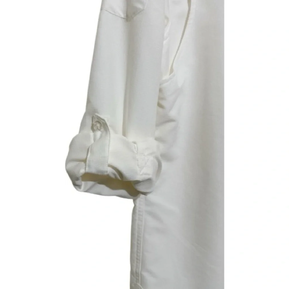 Duluth Trading Co White Ripstop Performance Button Up Shirt Women's Large L Tech - Picture 6 of 8